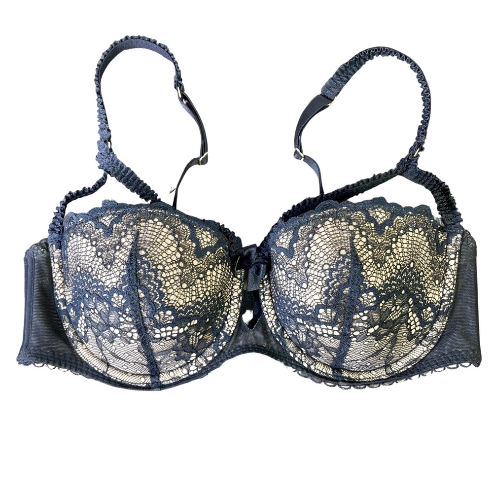 Adore Me 36C Push Up Bra Black Lace
